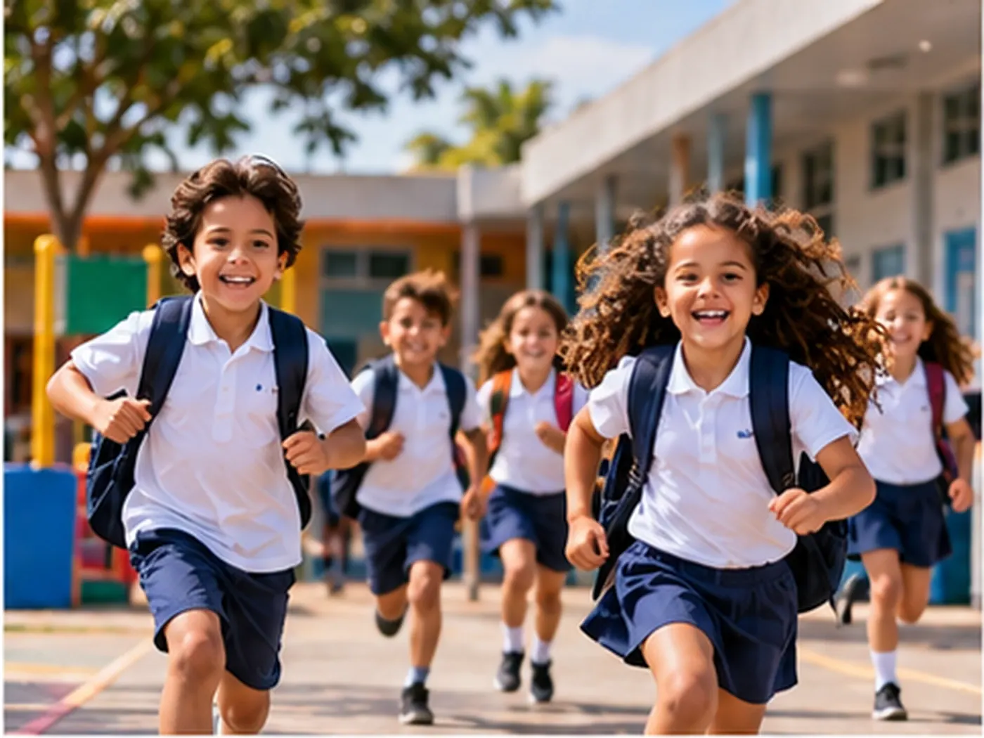 Crianças no pátio da escola