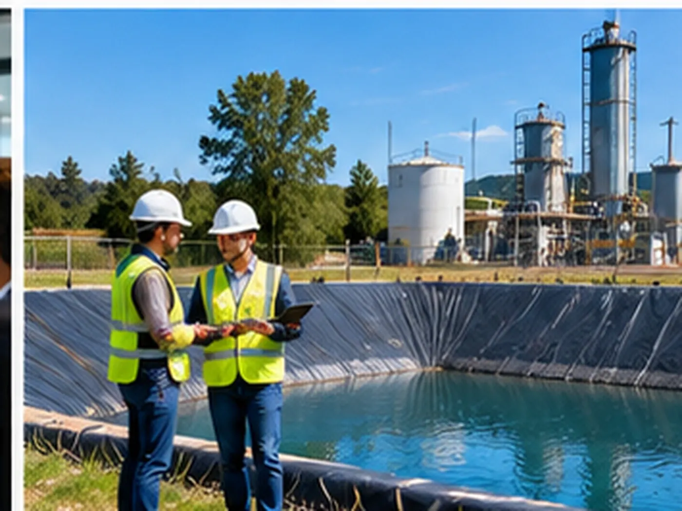 Área industrial com contenção ambiental